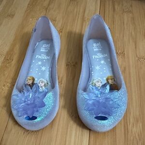Frozen Glitter Flats with Flower Detail
